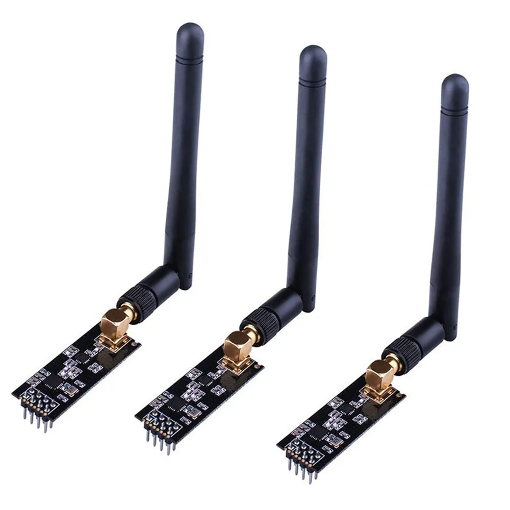 3 шт. беспроводной модуль приемопередатчика RF 2 4G 1100m NRF24L01 + PA LNA SMA Антенна для Arduino