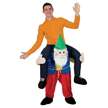 

Woman Men Green Santa Ride on Me Magic Pants Walking Mascot Christmas Halloween Cosplay Costume Animals Carry Back Fake Legs