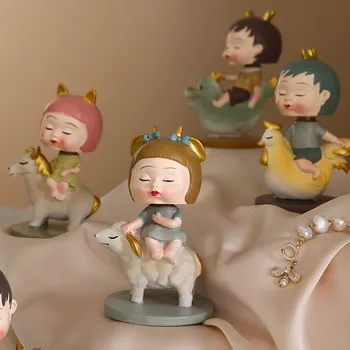 

Nordic Ins Creative Resin Zodiac Moving Head Doll Sculpture Ornaments Living Room Desktop Furnishings Crafts Girls Birthday Gift