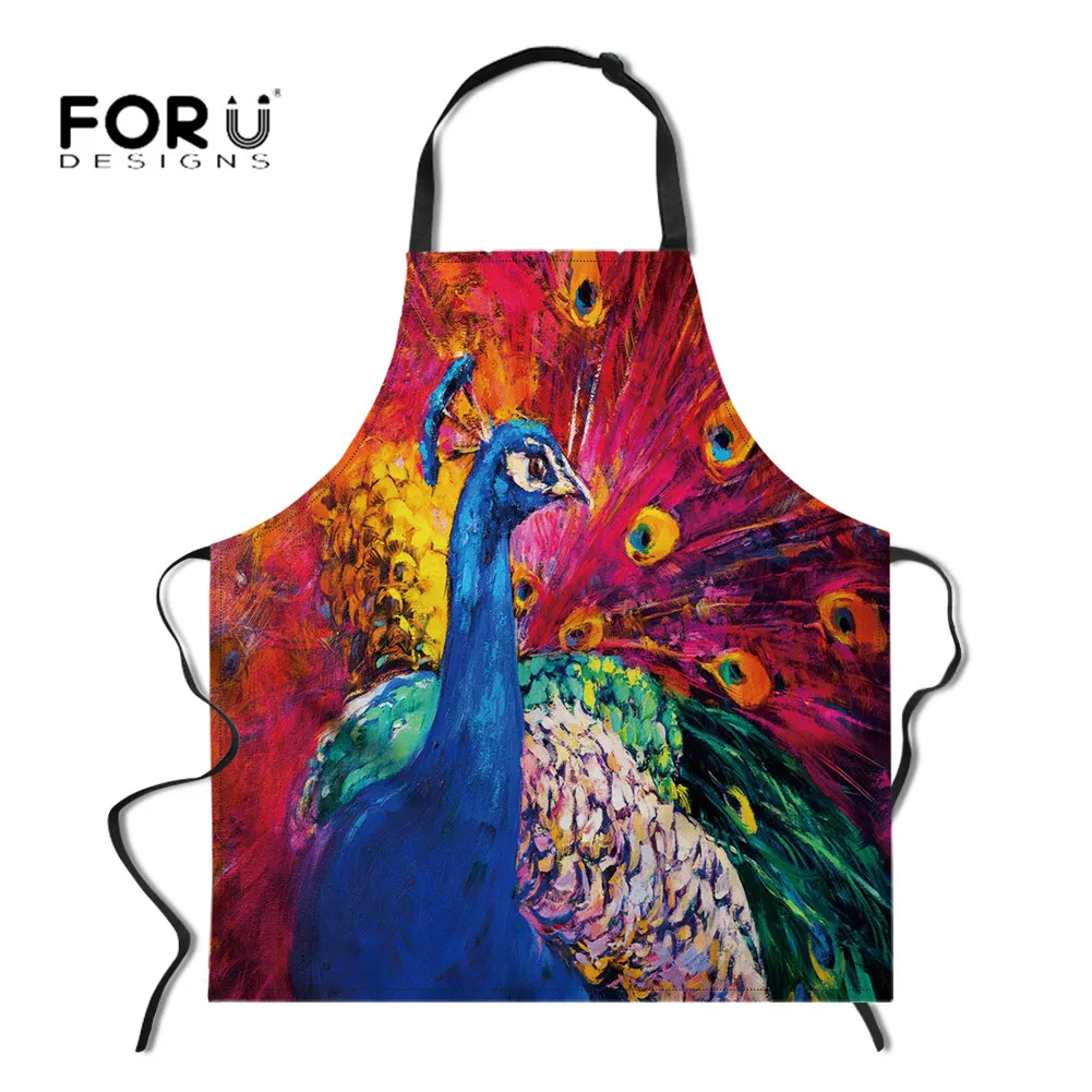 FORUDESIGNS Printing Art Girl Adjustable Kitchen Apron Oil-proof BBQ Dinner Party Baking Delantal for Lady Manicure Aprons - Цвет: YY1448R