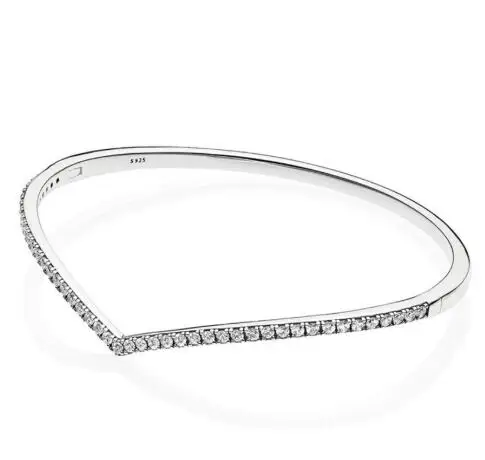 925 пробы серебряный браслет с мерцающим желанием, браслет с кристаллами, браслет, подходит для женщин, бусина, шарм, сделай сам, модное ювелирное изделие