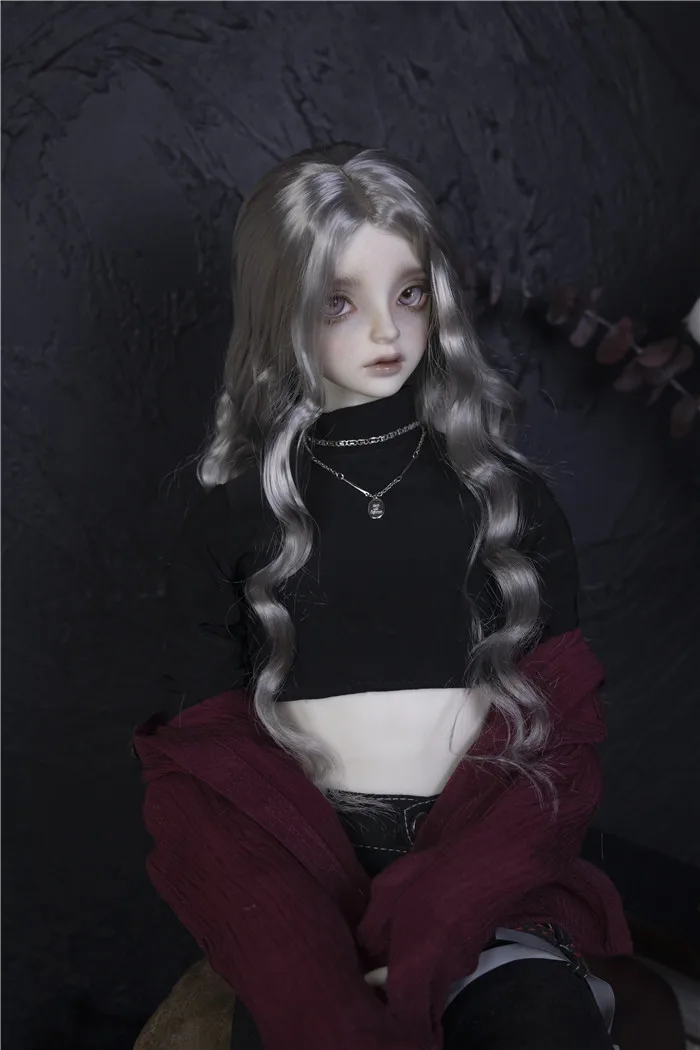 Кукла BJD парик Подходит для 1/3 1/4 1/6 MSD размер ребенок мягкий шелк имитация мохера с большими волнистыми волосами пробор кукла аксессуары