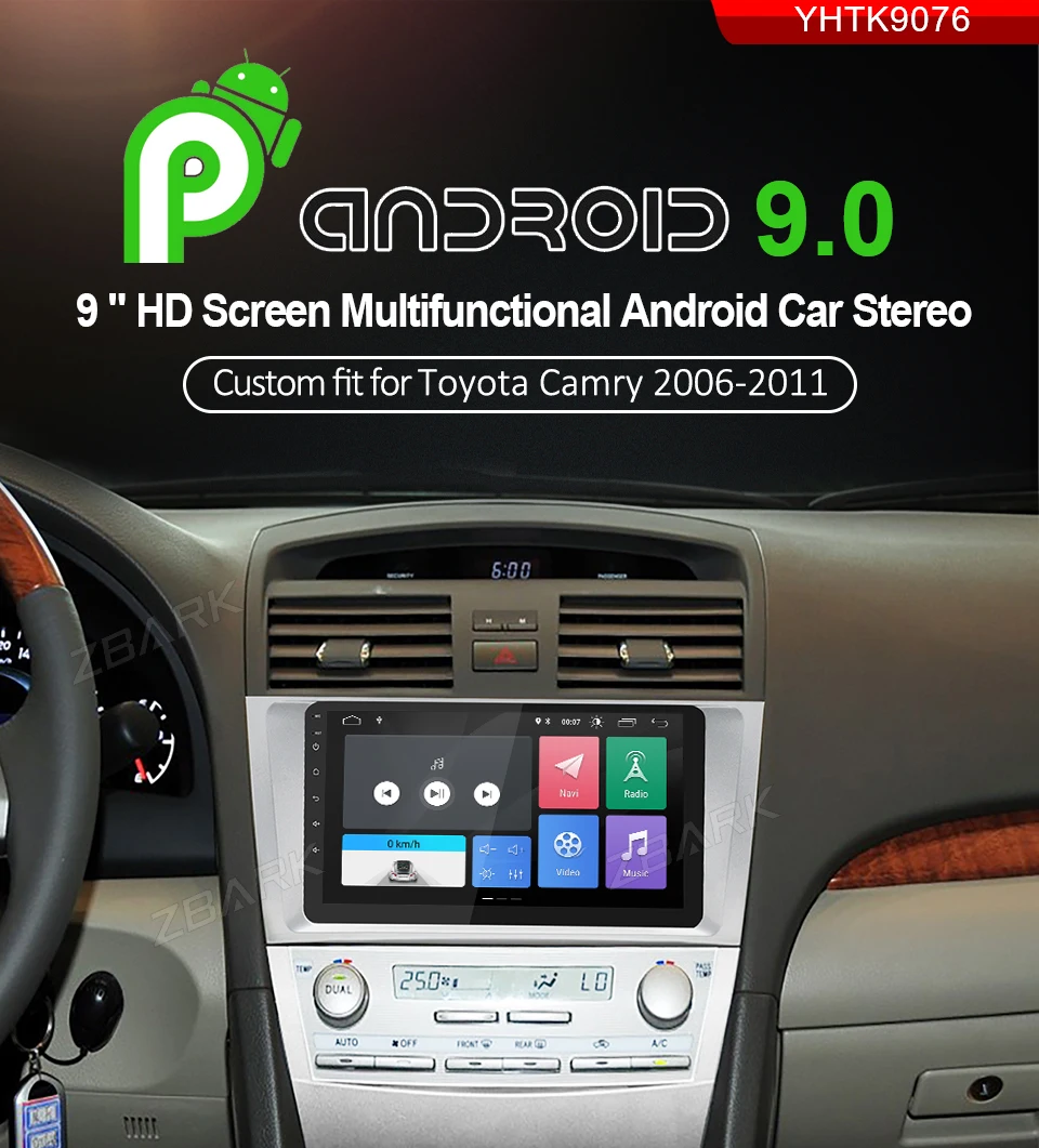 Cheap 9 inch 2G RAM Android 9.0 Car Radio Multimedia Player GPS WIFI Navigation for Toyota Camery 7 xv 40  2006 2007 -2011 YHTK9076 0