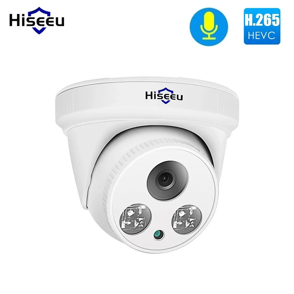Hiseeu 3MP 5MP POE IP Камера H.265 купол 1536P Ночное видение P2P Обнаружение движения для PoE NVR 3 6