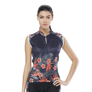 

Floral Pattern Women Reflective Vests Outdoor Sports Sleeveless Cycling Clothing Perspiration Breathable Ropa Ciclismo Mujer