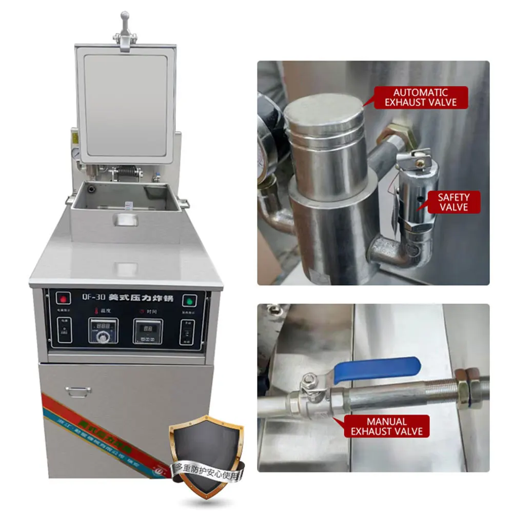 Commercial Fried Chicken Stove High Pressure Fryer Fried Duck And Chicken Chop Large Capacity Electric Heating Gas Dual Use 4