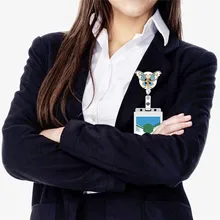 

2021 1 PC Pearl Butterfly Jewelry Retractable Badge Holder New Style Cute Top Quality Students Doctor Id Card Reel Clip