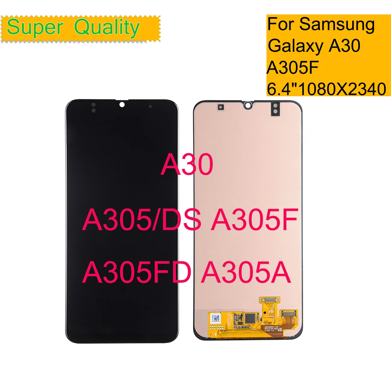 TFT AMOLED 6,4 ''ЖК-дисплей для SAMSUNG GALAXY A30 A305/DS A305F A305FD A305A A305 lcd кодирующий преобразователь сенсорного экрана в сборе