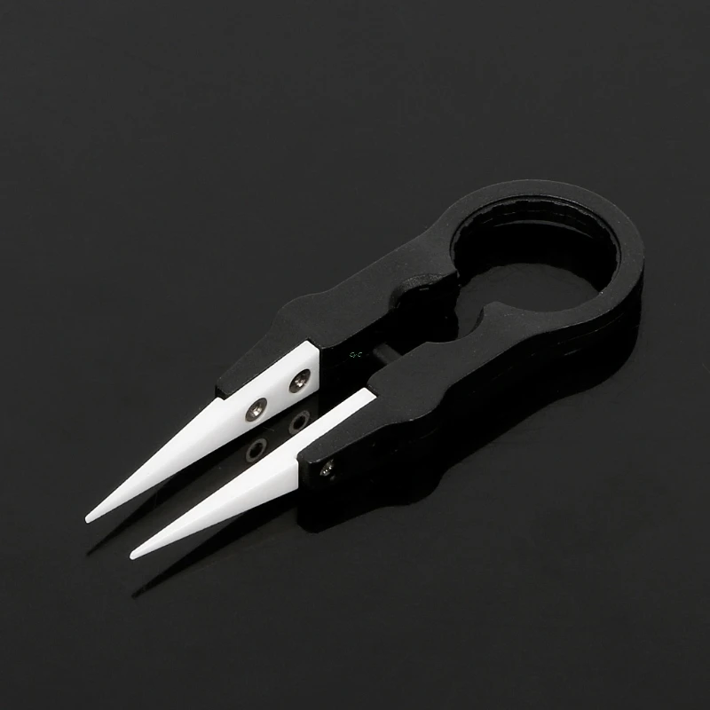 Multifunctional Steam Vaper Ceramic Insulation Head Tweezers Forceps Black tweezer tool,ceramic tweezers