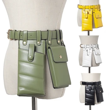 

Women Waist Bag Leather Waist Belt Bag Crossbody Chest Bags Girl Fanny Pack Small Phone Pack Shoulder Strap Packs