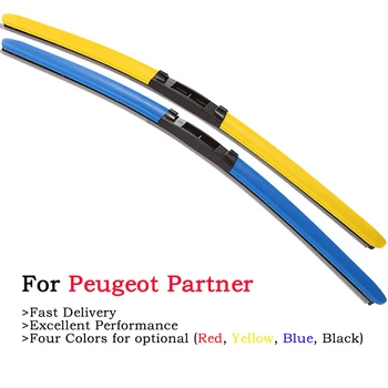 

HESITE Red Blue Premium Hybrid Windshield Wiper Blades For Peugeot Partner SX9 II 2 M95 Tepee B9 Accessories 2006 2007 2011 2014