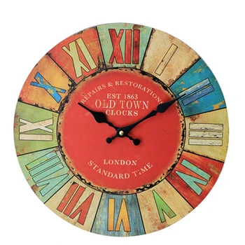 

Wooden Clock Roman Numerals Cardboard Wall Clock,Silent&Non-Ticking Feature,Antique Style for Kitchen Office Home