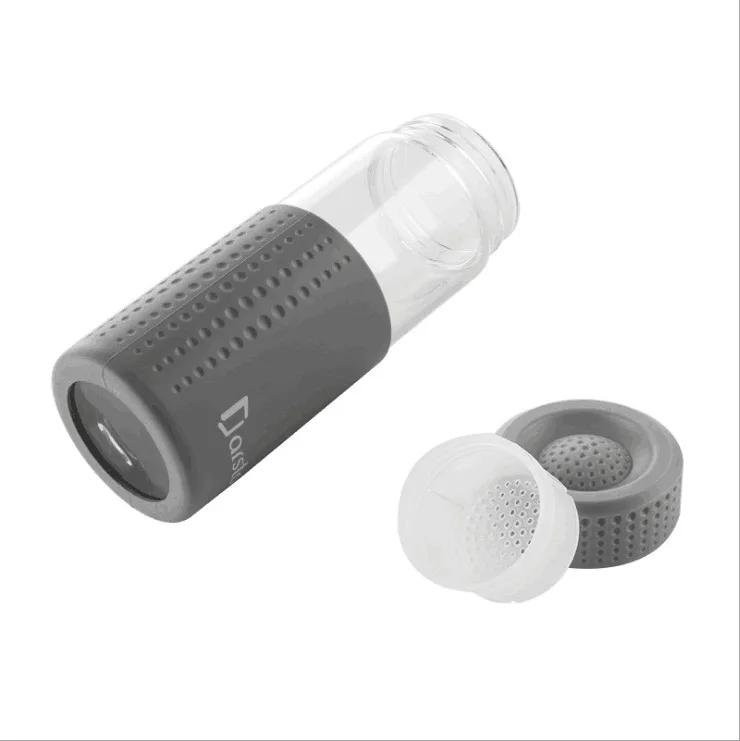 

Office Glass Straight-Fit Glass Portable Packed Portable Bottle Heat Resistant with Tea Infuser Hot Sales-