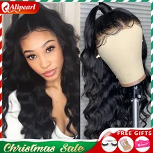 360 парики из натуральных волос на кружеве, предварительно выщипанные волнистые парики на кружеве, 150%, 180%, плотность, бразильские парики, волосы Remy AliPearl