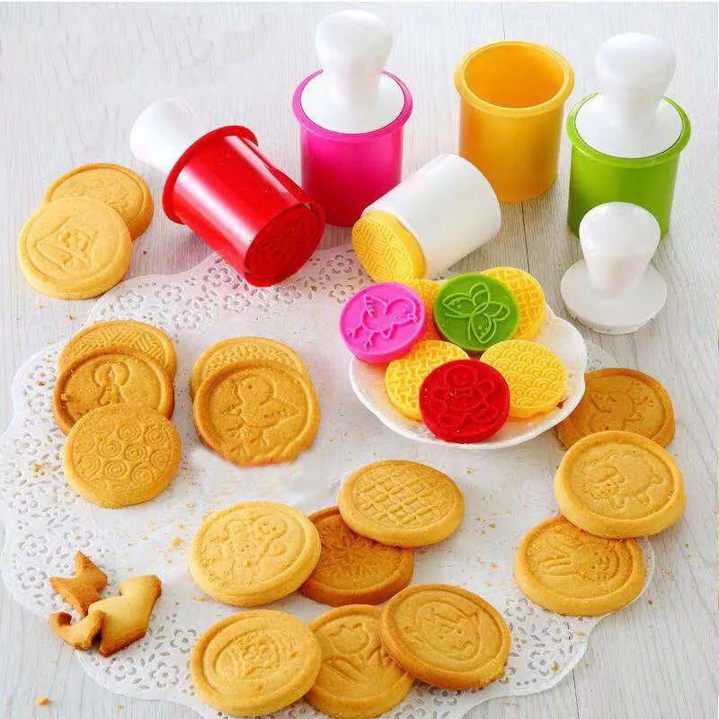 Christmas Silicone Biscuit Seal Mold Set DIY Mooncake Embossing Cookie Cartoon Animal Model Cookie Mold Bakery Baking Tools