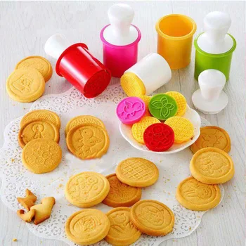 Christmas Silicone Biscuit Seal Mold Set DIY Mooncake Embossing Cookie Cartoon Animal Model Cookie Mold Bakery Baking Tools