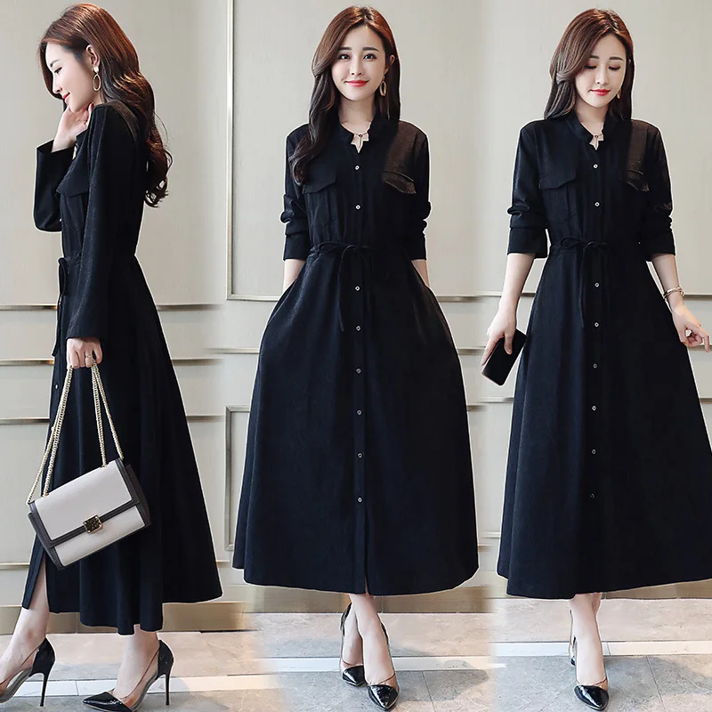 

2019 Spring Clothing New Style Women's Versatile Popular Skirt Mid-length Korean-style Waist Hugging Drawstring Slimming Fashion