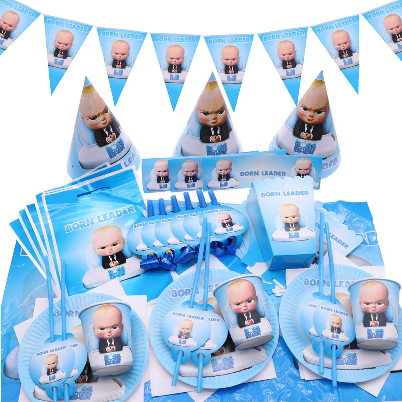 Детские вечерние соломинки Boss baby тарелки для стакана украшения на день рождения