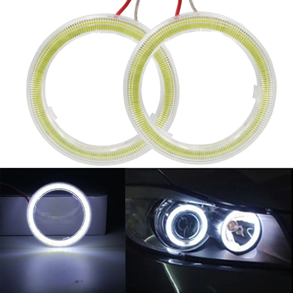 

1 Pair COB Angel Eyes LED Car Halo Ring Lights 9-30V White Headlight 60MM 70MM 80MM 90MM 100MM 110MM 120MM 130MM 140MM Car Light