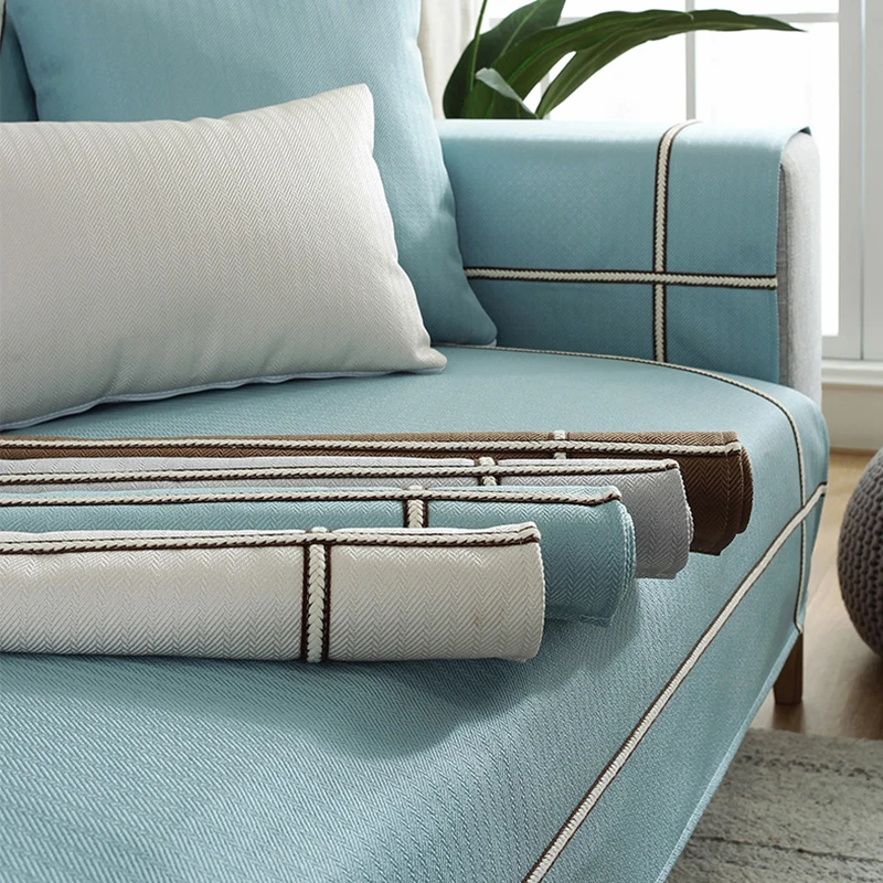 

New Sofa Covers for Living Room Gray Color Short plush Sofa Cushion Couch Cover Modern Minimalist Corner Sofa Towel Seat Pad