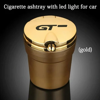 

Led Lights Car Ashtray With Cover Creative Personality Cover Multi-function Car Interior For Peugeot 3008 GT car accessories