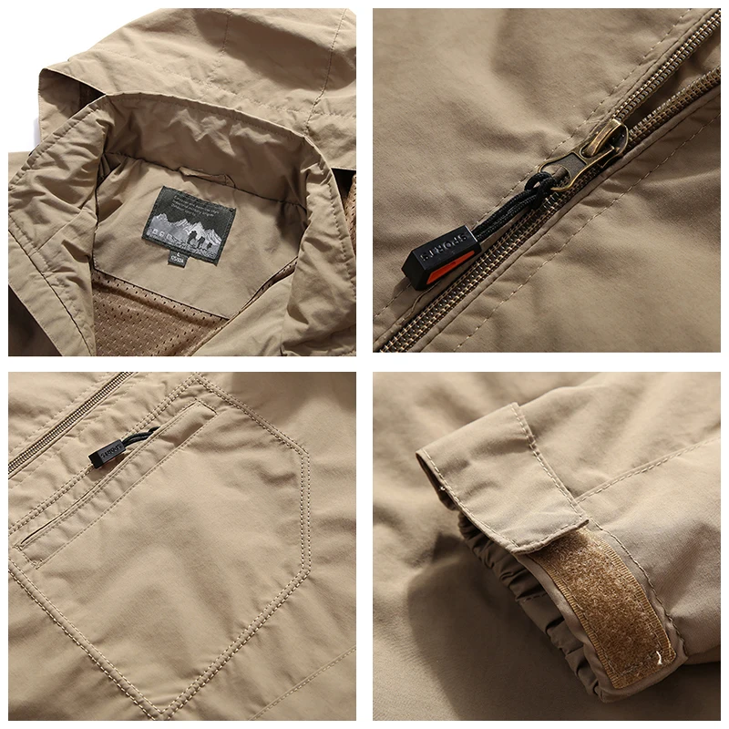 Jackets Coat Men Hooded Waterproof Windbreaker Autumn Casual Outdoor Hiking Jacket Tactics Military Winter Jackets Lightweight - 6