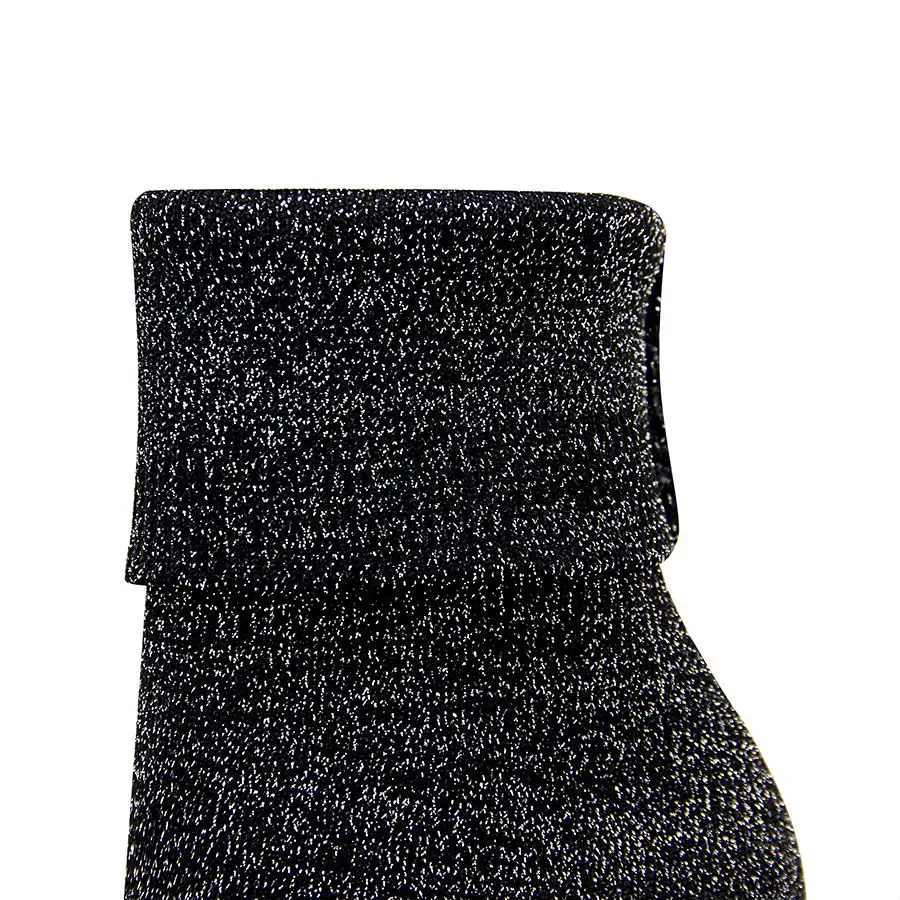 EOEODOIT/эластичные ботинки на высоком квадратном серебристом каблуке 10 см; сезон весна-осень; женские пикантные носки с острым носком; туфли-лодочки с блестками