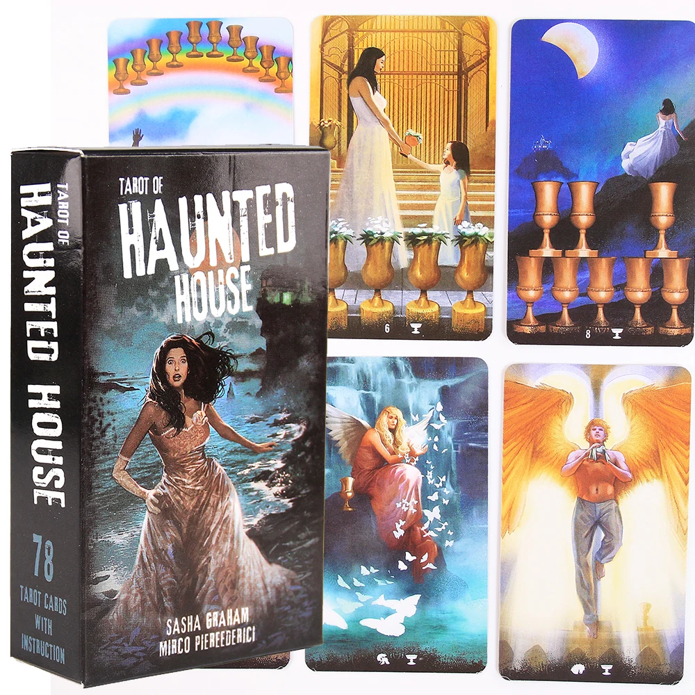 

Tarot Of The Haunted House Cards With Five Languages For Beginners Set Divination 78 Card Full Color Card Game Board Toy Popular