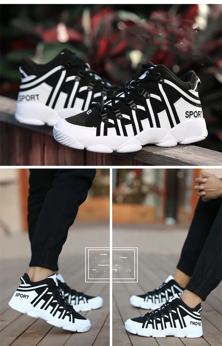 Autumn Winter Men Shoes Casual Trendy Thick Bottom Sneakers Strapped Non-slip Luxury Breathable Leather Sports Shoes 2021 New