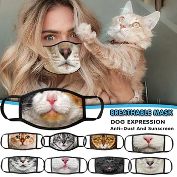 

Dust Mouth Mask PM2.5 Filter Cat 3D Print Unisex Face Mask For Adult Washable Anti Pollution Protection Mouth Masks Mascarilla
