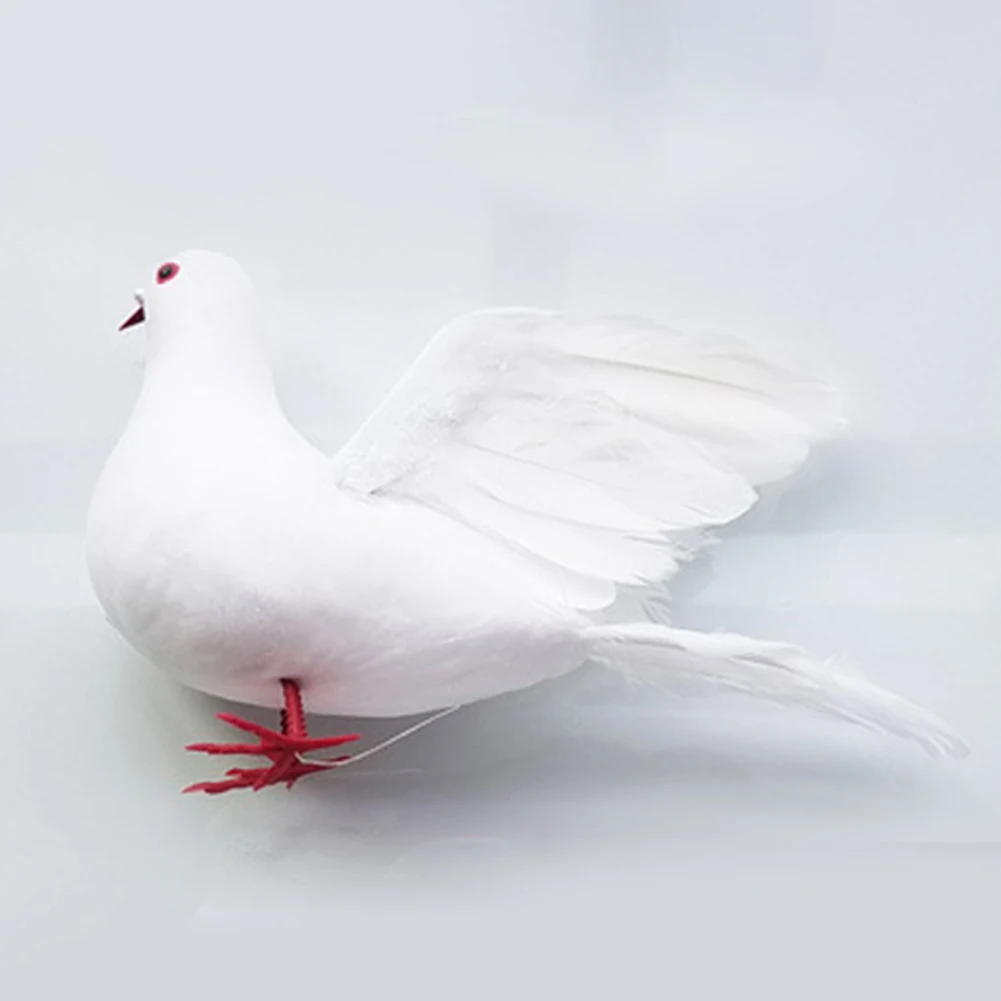 Большая модель белого цвета модель голубей пена и перо новые реалистичные крылья голубей птица игрушка подарок