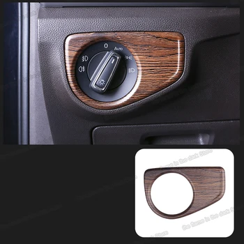 

Lsrtw2017 Stainless Steel Car Headlight Control Knob Frame Trims for Volkswagen Atlas Teramont Vw 2017 2018 2019 2020 Auto