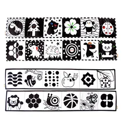 Black And White Series Bed Cloth Book Cribs Pram Use Clip On Animal Cloth Book Toy Infant Early Learning Educational Toys
