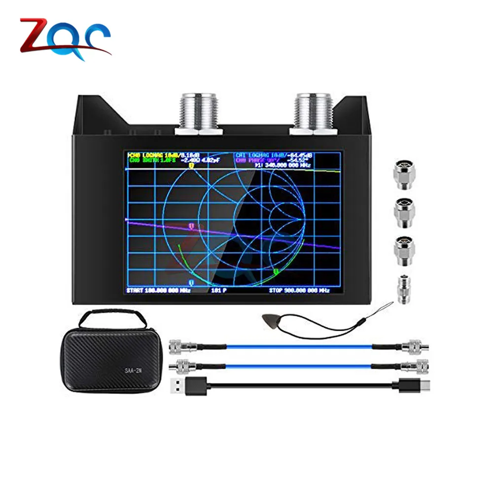 NanoVNA SAA 2N V2.2 вектор сетевой анализатор 50 кГц 3 ГГц HF VHF UHF антенны 4 0 &quotсенсорный