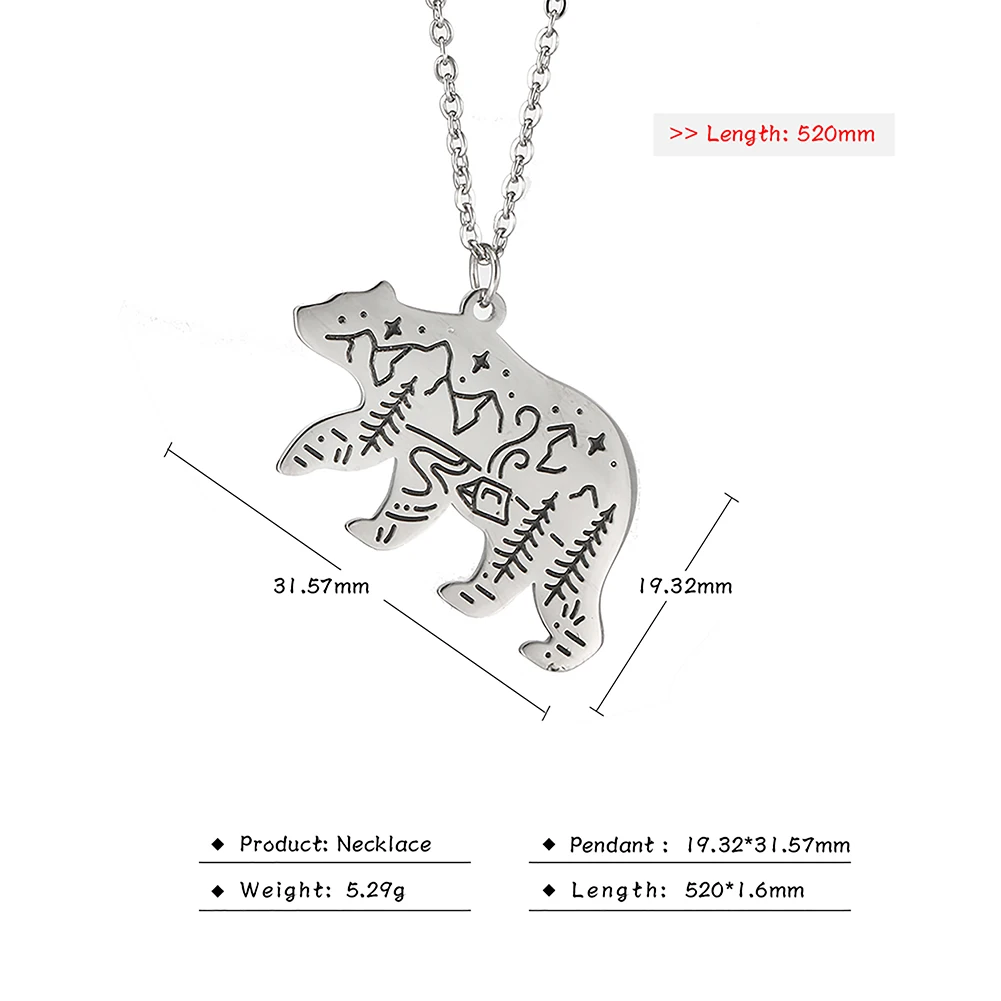 Polar bear Silver Lemegeton полярный медведь волк лиса ожерелье «кролик» Мужчины Женщины орлы птица состояние мужчины t ожерелье ювелирные изделия Аксессуары для Животных Подарки - Окраска металла: Polar bear Silver