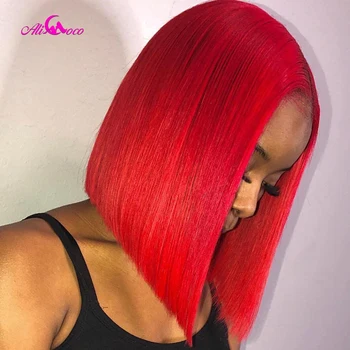 

Ali Coco 150% Red Lace Front Human Hair Wigs Pre-Plucked 613 Blonde 13x4 4x4 Cut Bob Wigs For Women Pink Straight Ombre Wigs