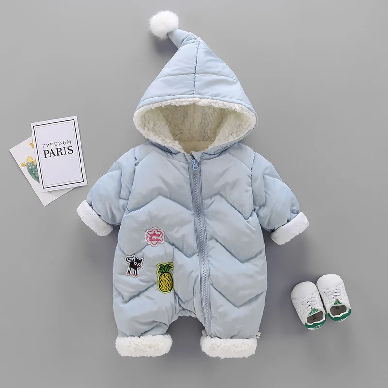 

Infant Winter Men's 0-1 Years Old Baby Clothes Korean-style Brushed And Thick Romper Crawling Clothes Girls' Jumpsuit 1-3 Years