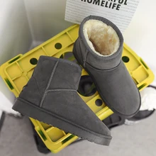 Rimocy/Зимние теплые плюшевые ботинки; Женская однотонная Удобная меховая обувь без застежки; цвет коричневый, серый; повседневная обувь на платформе 3 см; Botas Mujer