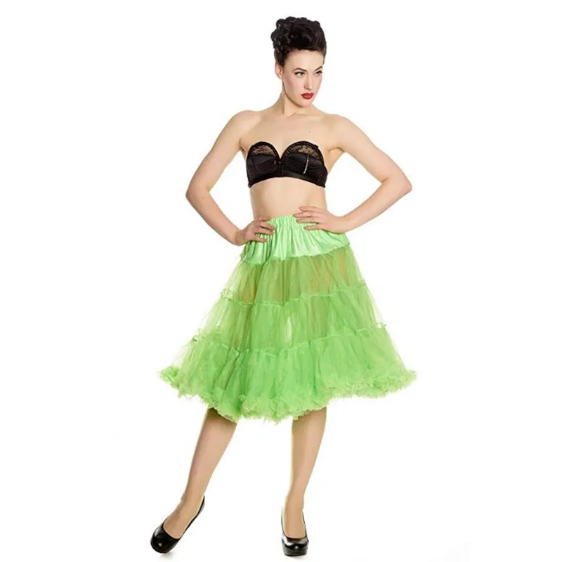 Двойной пачка Экстра-пушистый для подростков, очаровательный костюм для девочек длинные фатиновые юбки-пачки с Для женщин вечерние танцевальные платья-Макси юбка рокабилли юбка-американка - Цвет: Зеленый