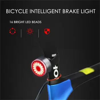 

Brake Induction Taillight Practical Durable USB 200m Warning Light LED Waterproof Rechargeable Bicycle Accessories Portable