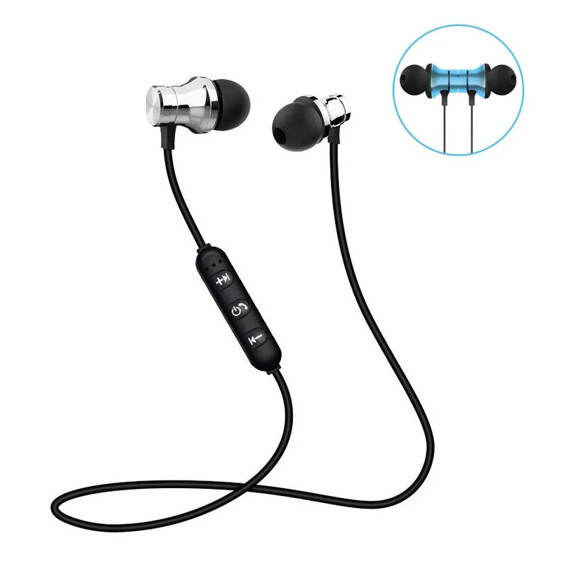 Магнитные музыкальные Bluetooth наушники для спорта бега беспроводная гарнитура с