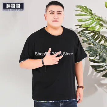 

Short Sleeve Male Loose Big Size Trend Fat Man Men's Wear Youth Clothes Plus Fat Plus T Shirt