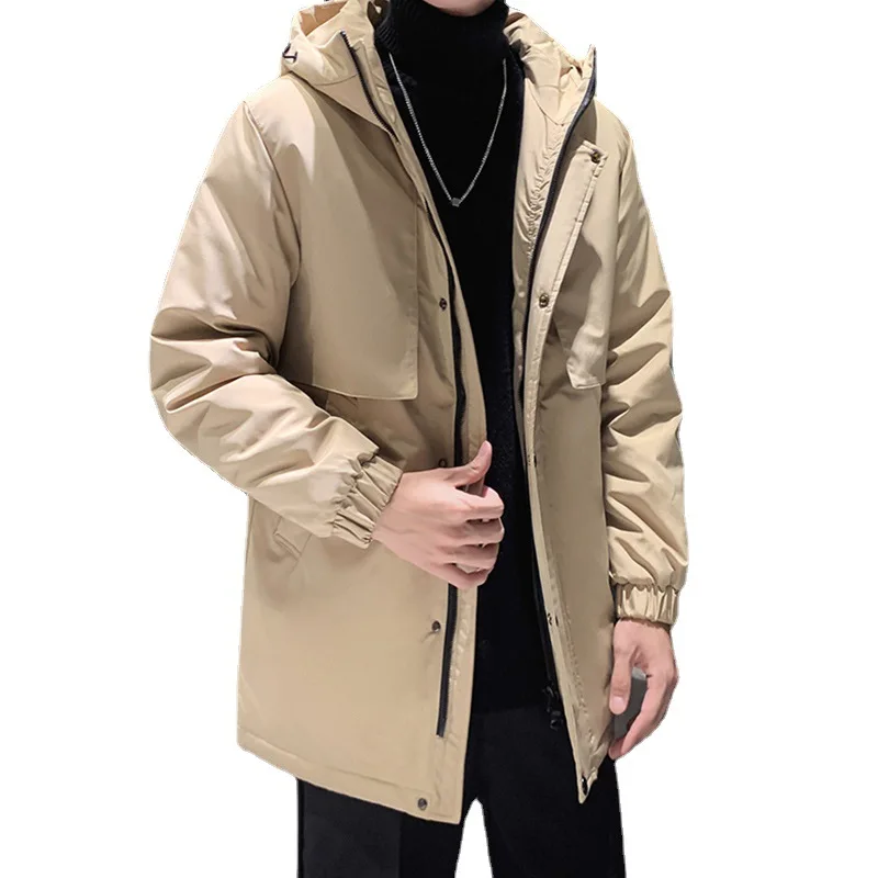 Men's Long Down Jacket Men 2022 Winter New Hooded Thickening Warm Man Jacket Soft Shell Windbreaker Jacket For Men's Down Jacket