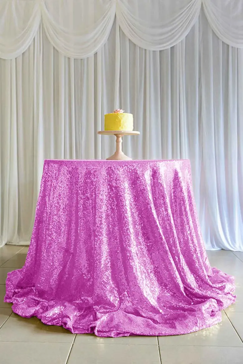  Sequin Tablecloth 48Inch Light Purple Round Sparkle TablcleothsGlitter Table ClothSequin Wedding Ta