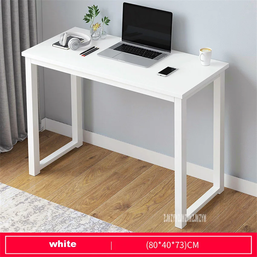 80cm white B2783 80/100/120/140 см Современный зимняя обувь без молнии доска Сталь рамки Офисный Компьютерный стол бытовой экономичный большой рабочий стол, стол для обучения - Цвет: 80cm white