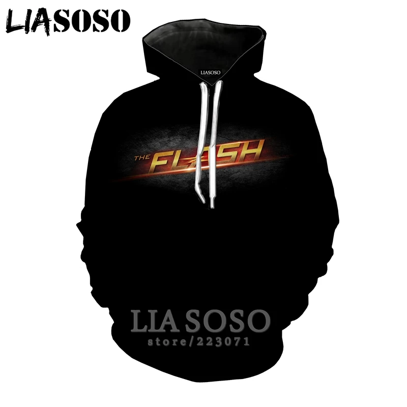

LIASOSO New Men Women Sweatshirt 3D Print Movie The Flash Barry Allen T Shirt Street Hip Hop Top Coat Hoodies Pullover A300-20