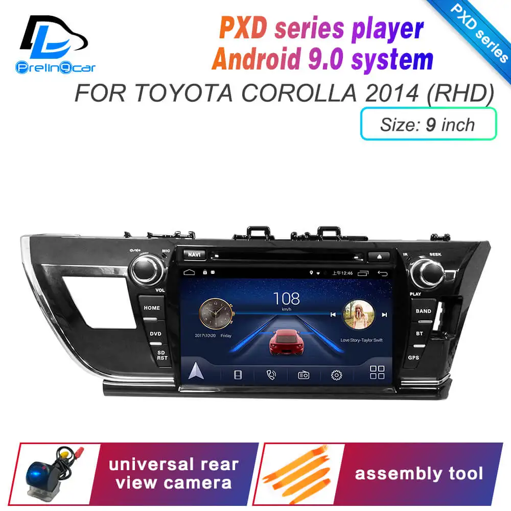 Ips сенсорный экран DSP Android 9,0 2 DIN 4g Lte радио для TOYOTA COROLLA Левая Правая ведущая gps dvd-плеер стерео навигация - Цвет: PXD 9 inch R corolla