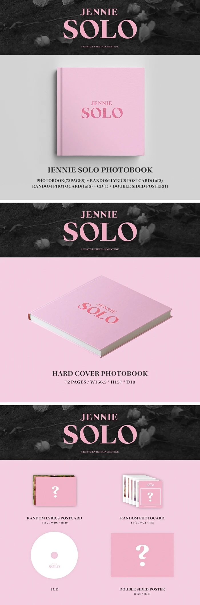 [MYKPOP]~ Официальный~ BLACKPINK JENNIE SOLO набор альбомов CD+ фото книга KPOP вентиляторы коллекция SA19081301