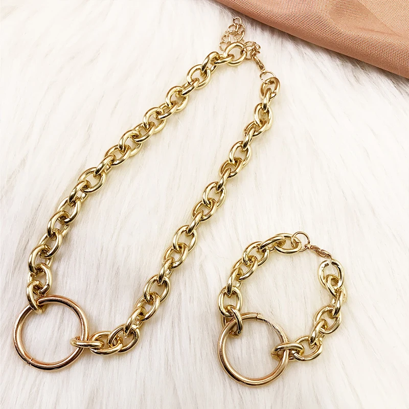 Серебро/Золотая цепь Чокер-ожерелье в стиле панк Рок эффектное ожерелье браслет женское модное украшение, колье Femme воротник