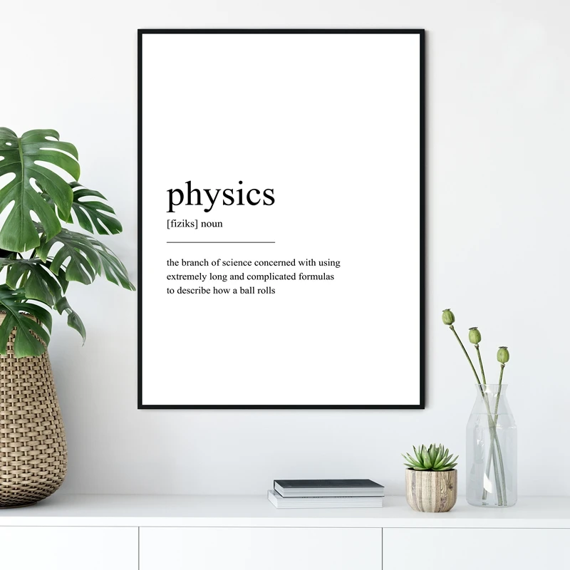 Physics Definition Print Science Gift Minimalist Wall Art Picture